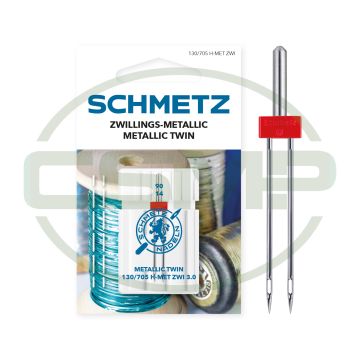 SCHMETZ TWIN METALLIC 3MM SIZE 90 PACK OF 1 CARDED