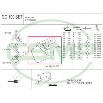 G0100X10mm BINDER FOR STIFF RIBBONS